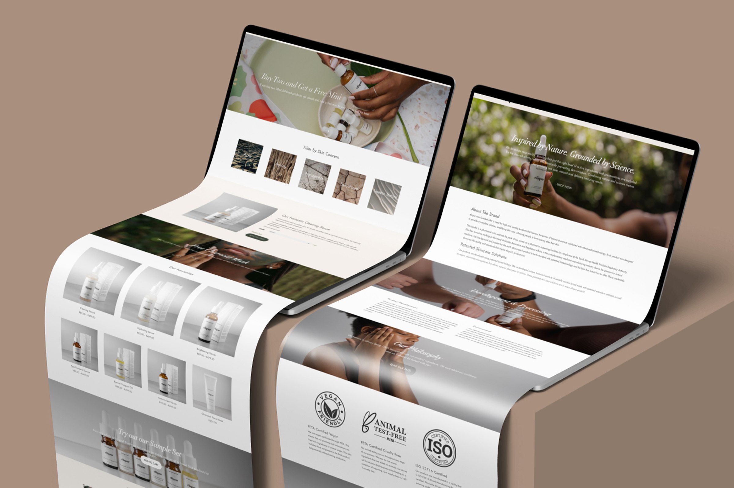 The Eliqsur shop folding into its brochure